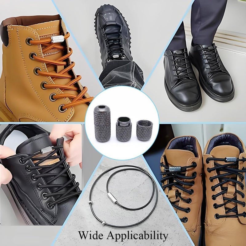 Ckyleole Shoelaces Buckle Lock No Tie Shoe Lace Turnbuckle Metal Laces Clasps Capsule Shoelaces Tip End Laces Rotating Lock - Image 5